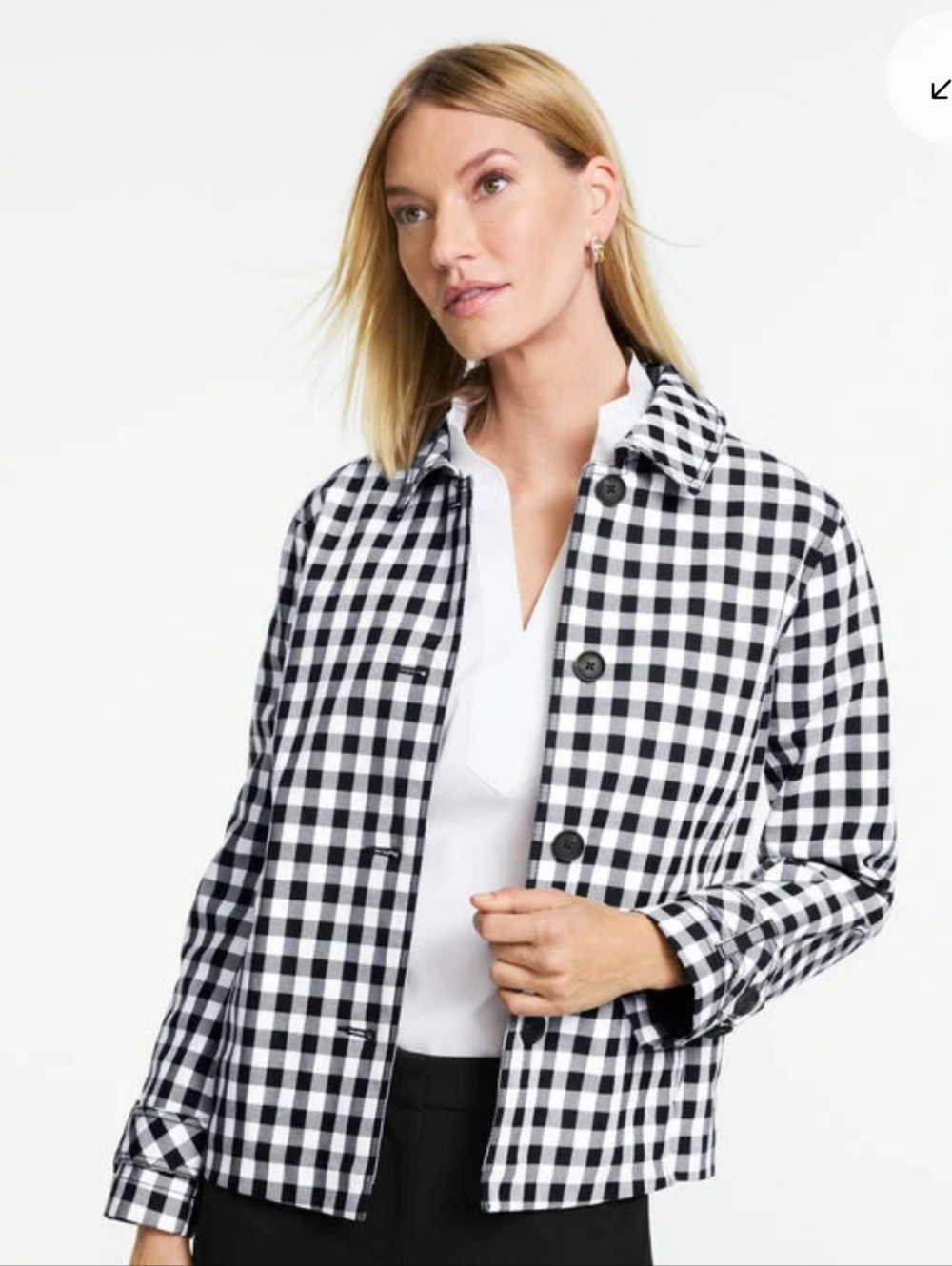 Talbots Black and White Gingham Jacket